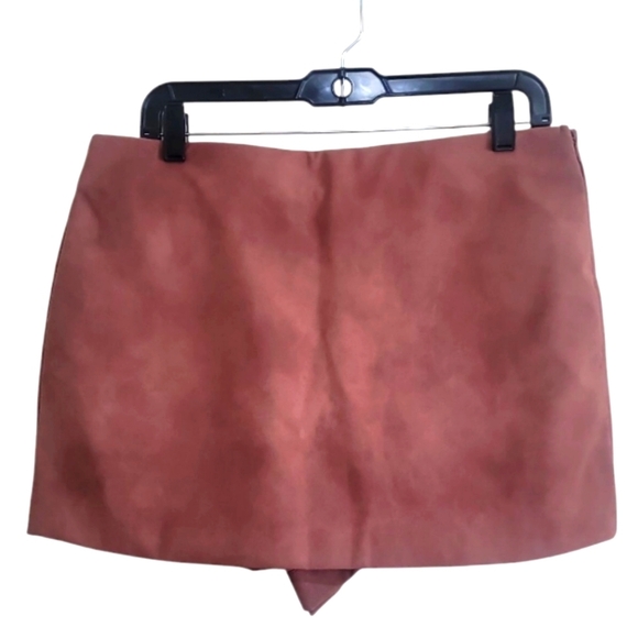 Zara Womens Brown Suede Skort Size XL NWT - Picture 1 of 7
